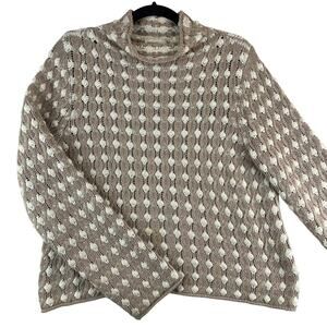 Anthropologie Sleeping On Snow Crochet Popcorn Sweater SZ M